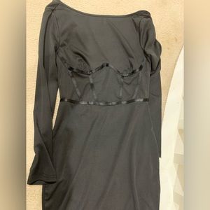 Black open back dress